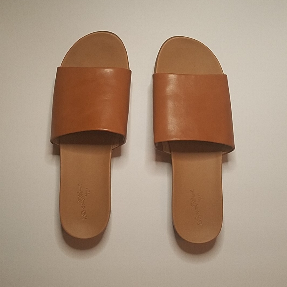 Tan Slide on Platform Sandal 6 1/2